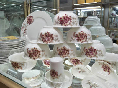 【金邊紅海棠46頭高檔骨瓷雙層碗隔熱餐具套裝防燙手陶瓷碗禮品】深圳市南山區(qū)鋒盛源雙層碗陶瓷商行 - 產(chǎn)品庫(kù)